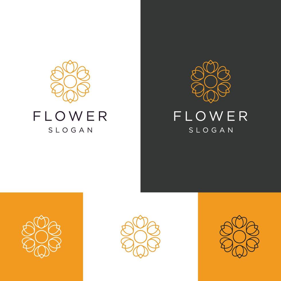 modelo de design plano de ícone de logotipo de flores vetor