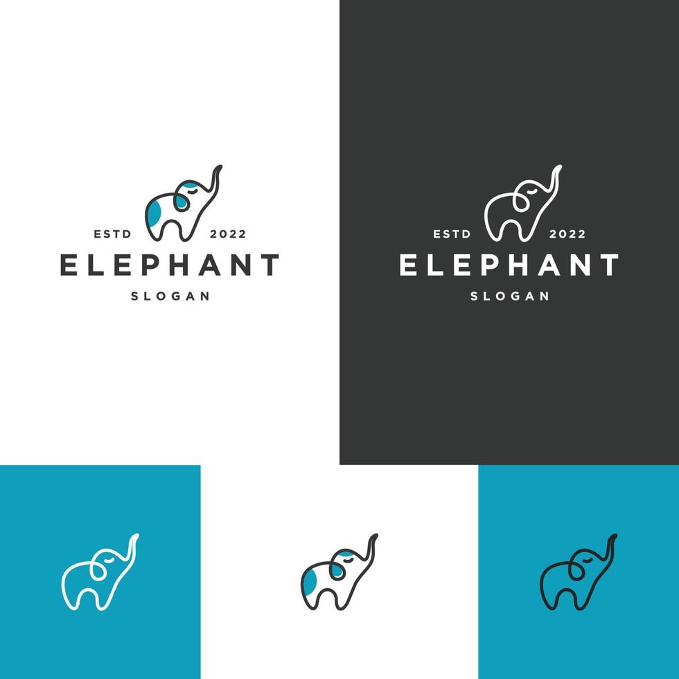 modelo de design plano de ícone de logotipo abstrato de elefante vetor
