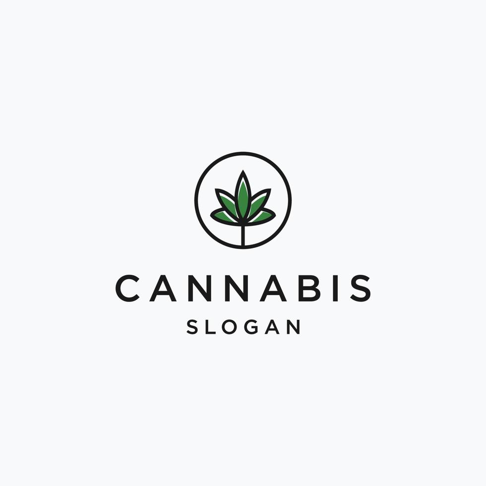 modelo de design de ícone de logotipo de cannabis vetor