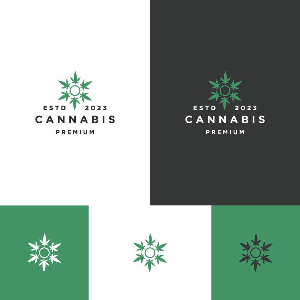 modelo de design de ícone de logotipo de cannabis vetor