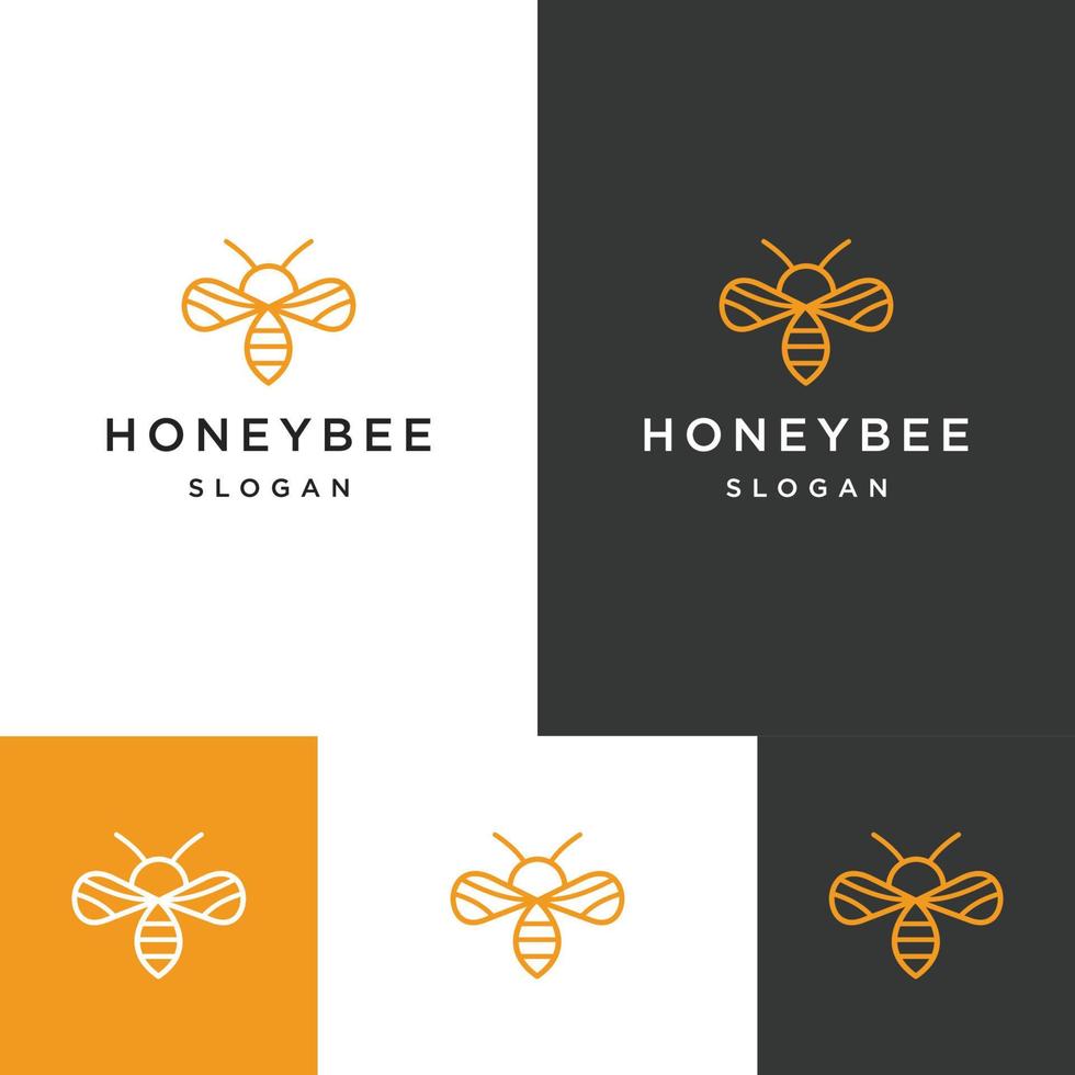 ilustração em vetor modelo de design de ícone de logotipo de abelha de mel