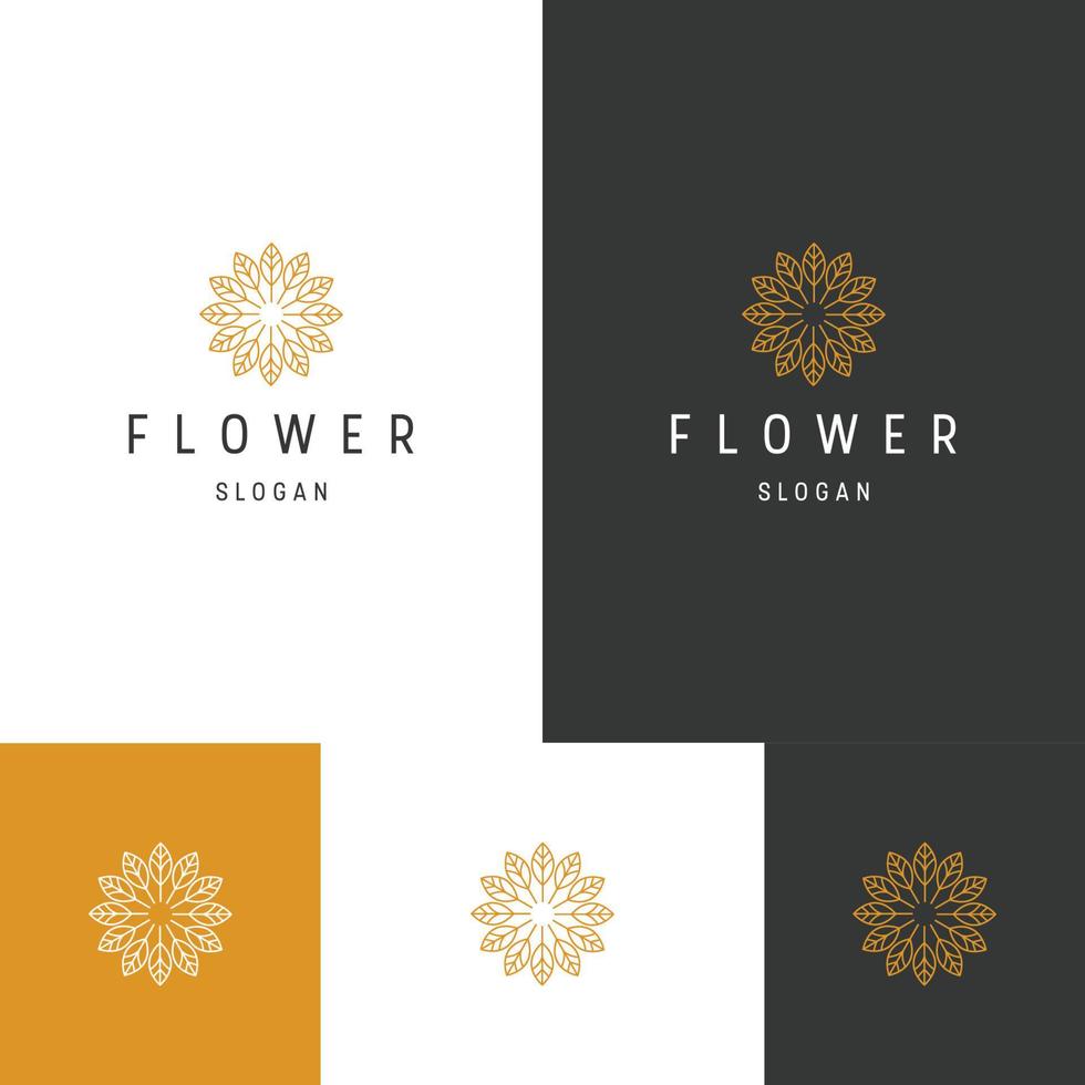 modelo de design plano de ícone de logotipo de flores vetor