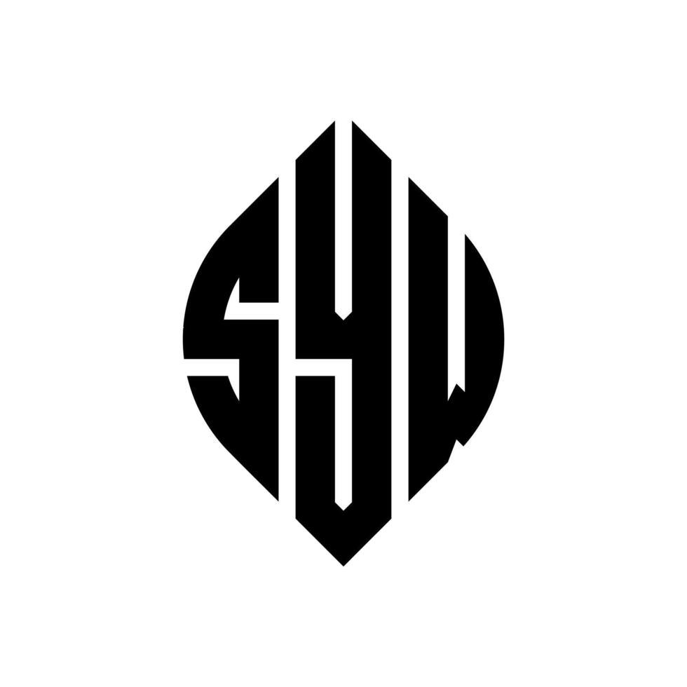 design de logotipo de carta de círculo syw com forma de círculo e elipse. letras de elipse syw com estilo tipográfico. as três iniciais formam um logotipo circular. syw círculo emblema abstrato monograma carta marca vetor. vetor