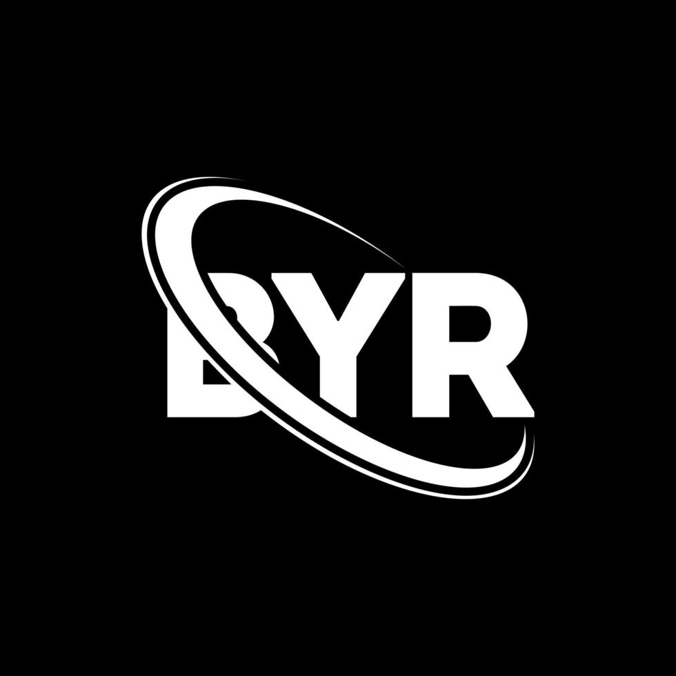 por logotipo. por carta. design de logotipo de carta byr. iniciais byr logo ligadas com círculo e logotipo monograma em maiúsculas. tipografia byr para marca de tecnologia, negócios e imóveis. vetor