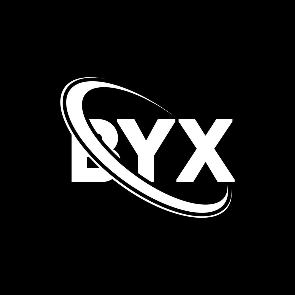 logotipo byx. por carta. design de logotipo de letra byx. iniciais byx logotipo ligado com círculo e logotipo monograma maiúsculo. tipografia byx para marca de tecnologia, negócios e imóveis. vetor