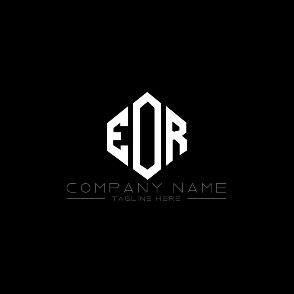 design de logotipo de carta eor com forma de polígono. eor design de logotipo em forma de polígono e cubo. eor modelo de logotipo de vetor hexágono cores brancas e pretas. eor monograma, logotipo de negócios e imóveis.