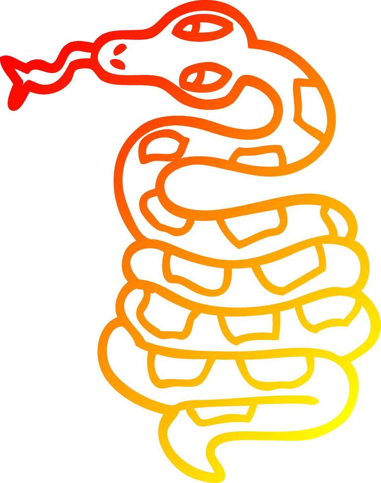 desenho de linha de gradiente quente desenho de cobra venenosa vetor