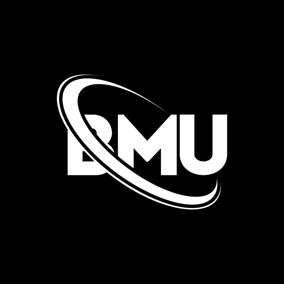 logotipo bm. carta bm. design de logotipo de carta bmu. iniciais bmu logotipo ligado com círculo e logotipo monograma em maiúsculas. tipografia bmu para marca de tecnologia, negócios e imóveis. vetor