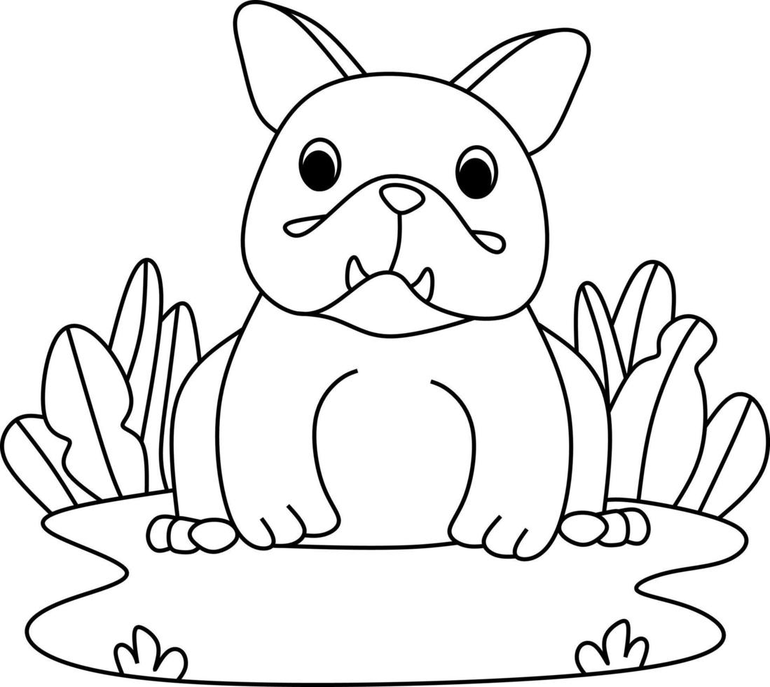 página para colorir alfabetos animal cartoon bulldog vetor