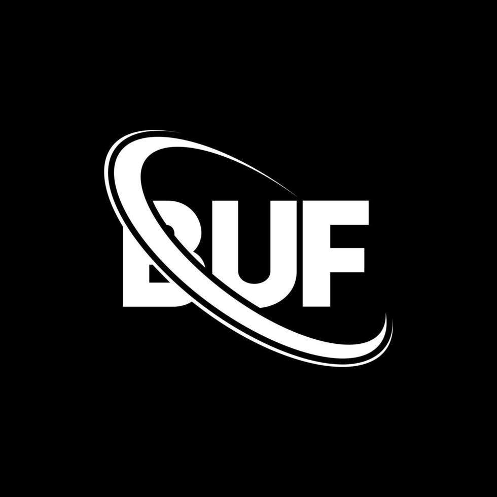 logotipo do buf. carta buf. design de logotipo de carta buf. iniciais buf logotipo ligado com círculo e logotipo monograma maiúsculo. buf tipografia para tecnologia, negócios e marca imobiliária. vetor