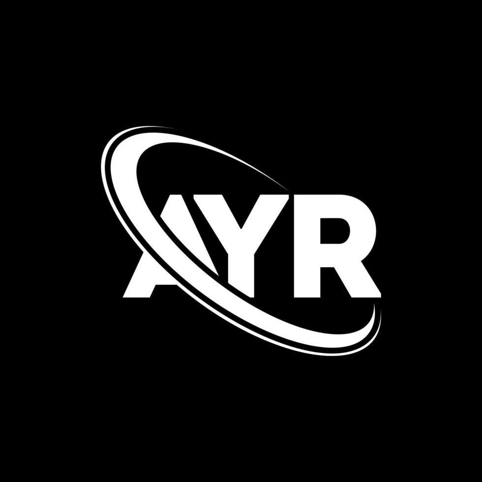 logotipo do ar. carta ai. design de logotipo de carta ayr. iniciais ayr logotipo ligado com círculo e logotipo monograma maiúsculo. ayr tipografia para tecnologia, negócios e marca imobiliária. vetor