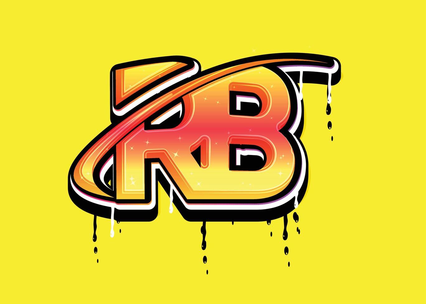 vetor de logotipo swoosh de alfabeto de letra rb