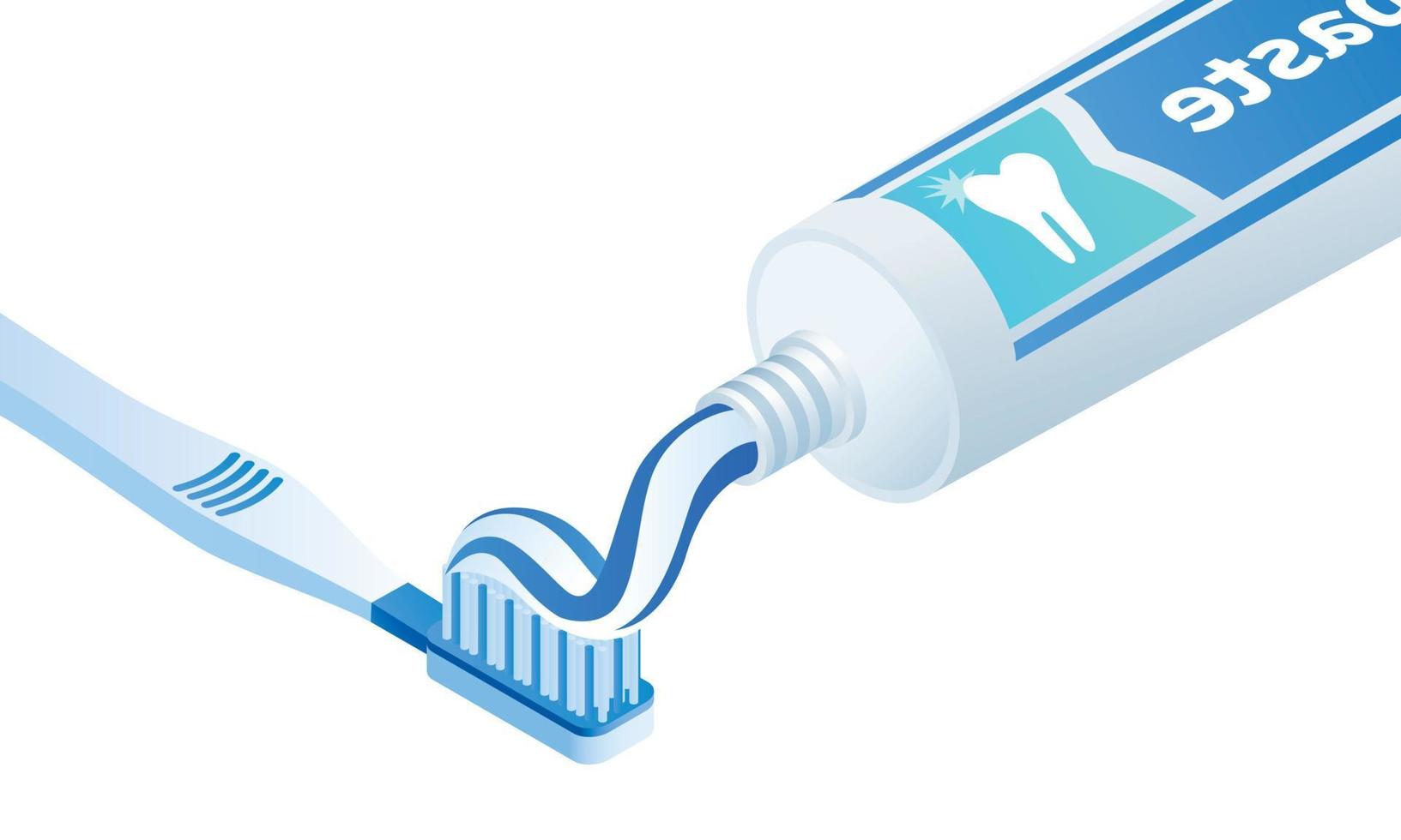 banner de conceito de pasta de dente, estilo isométrico vetor