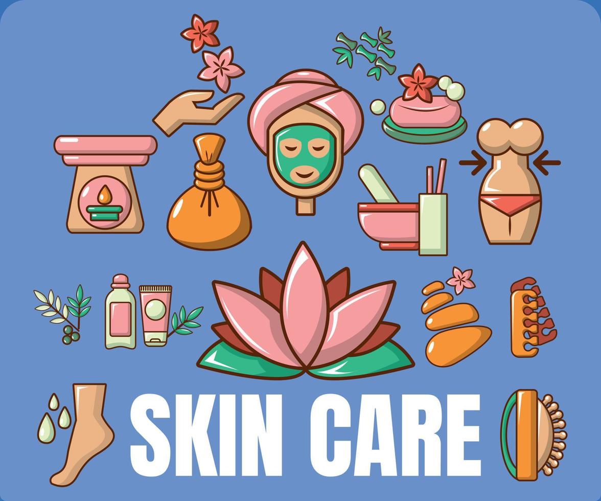 banner de conceito de cuidados com a pele, estilo cartoon vetor
