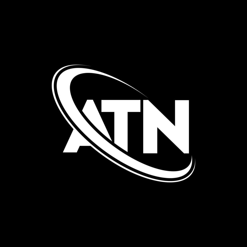 logo atn. carta de at. design de logotipo de carta atn. iniciais atn logotipo ligado com círculo e logotipo monograma maiúsculo. tipografia atn para marca de tecnologia, negócios e imóveis. vetor