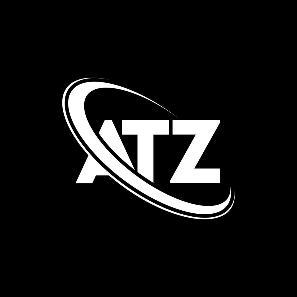 logotipo atz. carta atz. design de logotipo de letra atz. iniciais atz logotipo ligado com círculo e logotipo monograma maiúsculo. tipografia atz para marca de tecnologia, negócios e imóveis. vetor