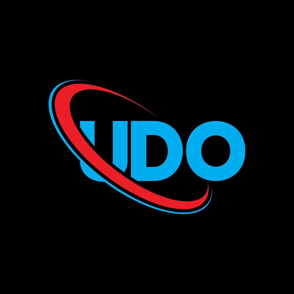 udo logotipo. letra udo. design de logotipo de letra udo. iniciais udo logotipo ligado com círculo e logotipo monograma maiúsculo. tipografia udo para marca de tecnologia, negócios e imóveis. vetor