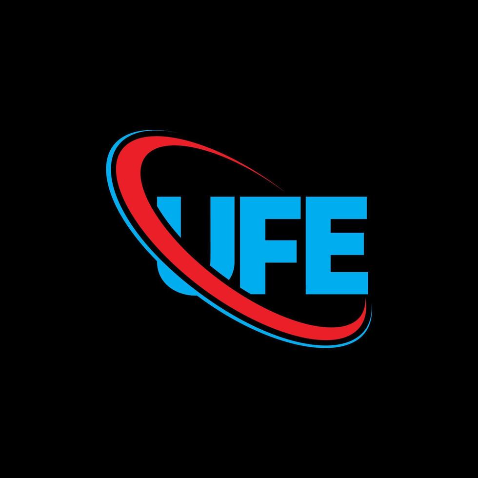 logotipo ufe. carta ufe. design de logotipo de carta ufe. iniciais ufe logotipo ligado com círculo e logotipo monograma maiúsculo. tipografia ufe para marca de tecnologia, negócios e imóveis. vetor