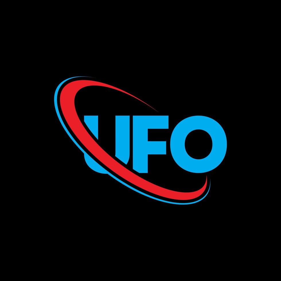 logotipo do ufo. carta de OVNI. design de logotipo de carta ufo. iniciais ufo logotipo ligado com círculo e logotipo monograma maiúsculo. tipografia ufo para tecnologia, negócios e marca imobiliária. vetor