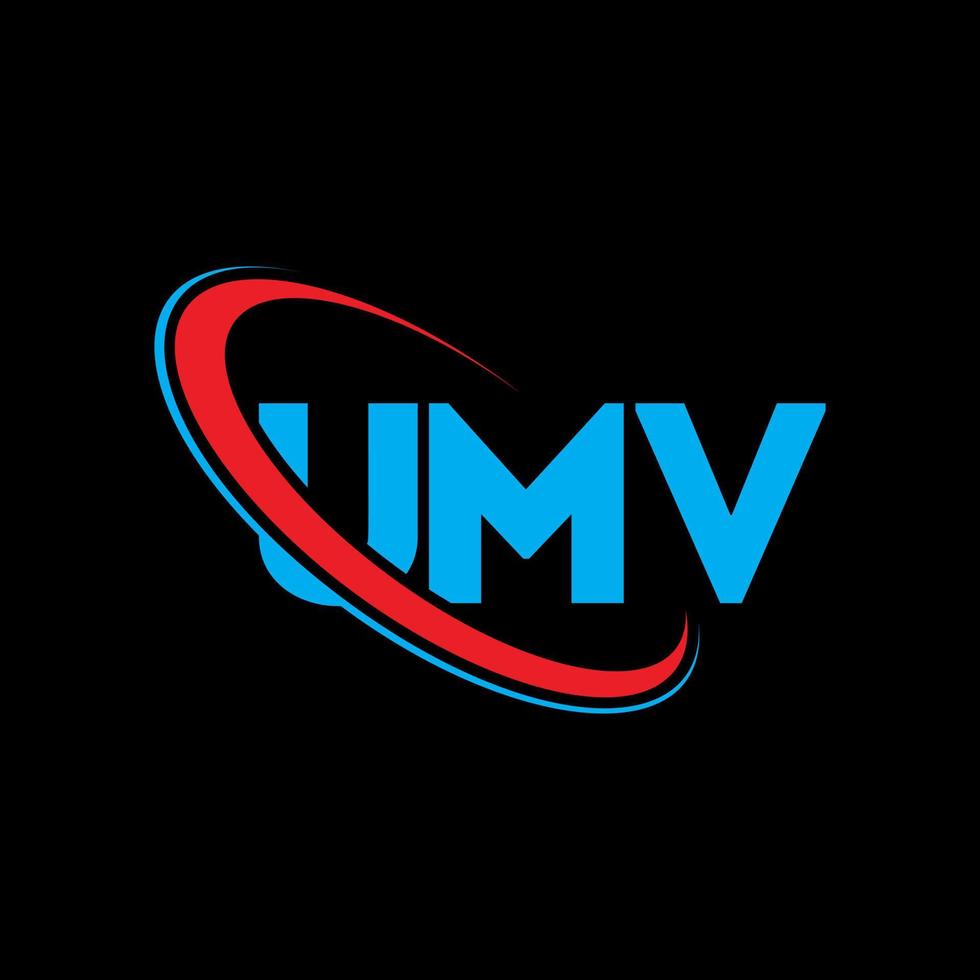 logotipo umv. letra umv. design de logotipo de letra umv. iniciais umv logotipo ligado com círculo e logotipo monograma maiúsculo. tipografia umv para marca de tecnologia, negócios e imóveis. vetor