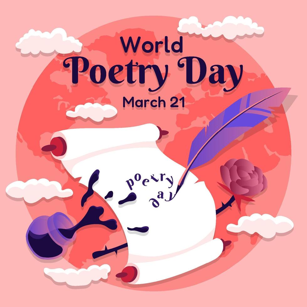 evento dia mundial da poesia vetor