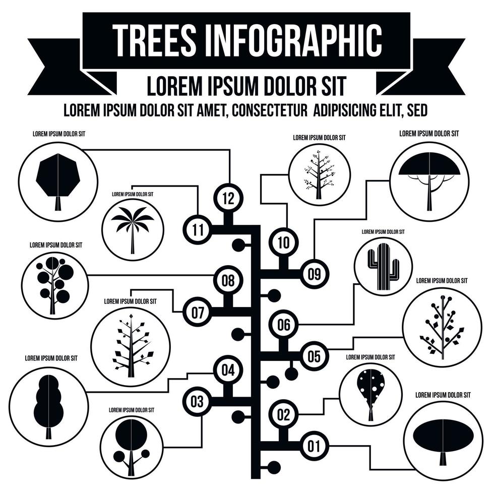 infográfico de árvore, estilo simples vetor