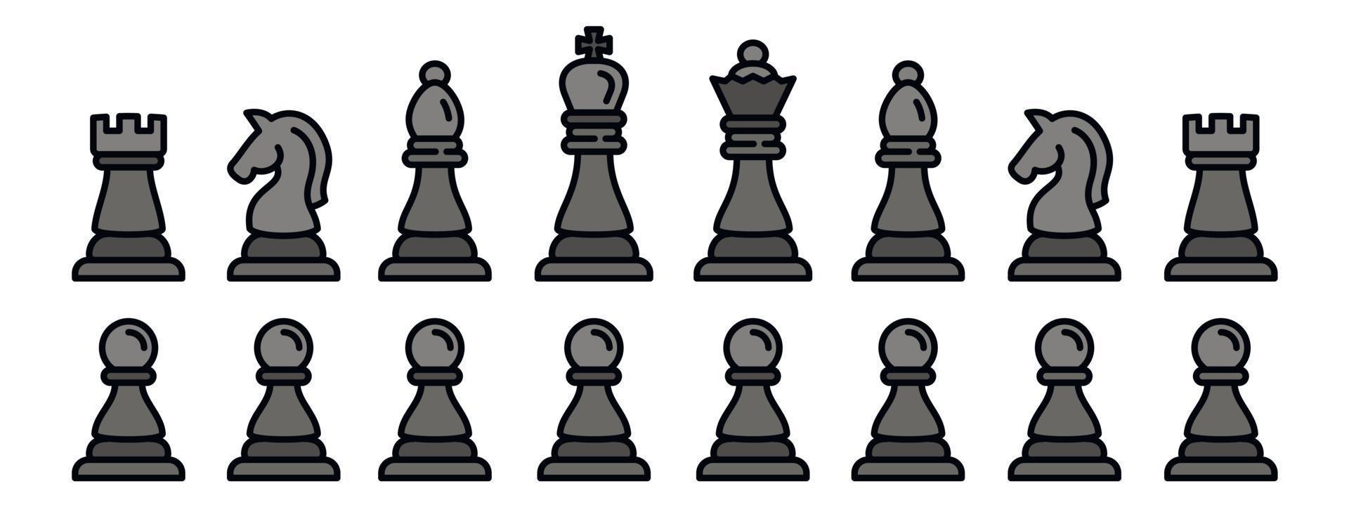 Conjunto de ícones de peça de xadrez