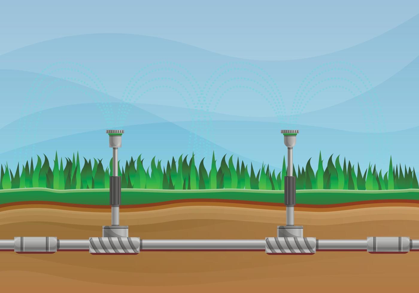 banner de conceito de sistema de irrigação, estilo cartoon vetor
