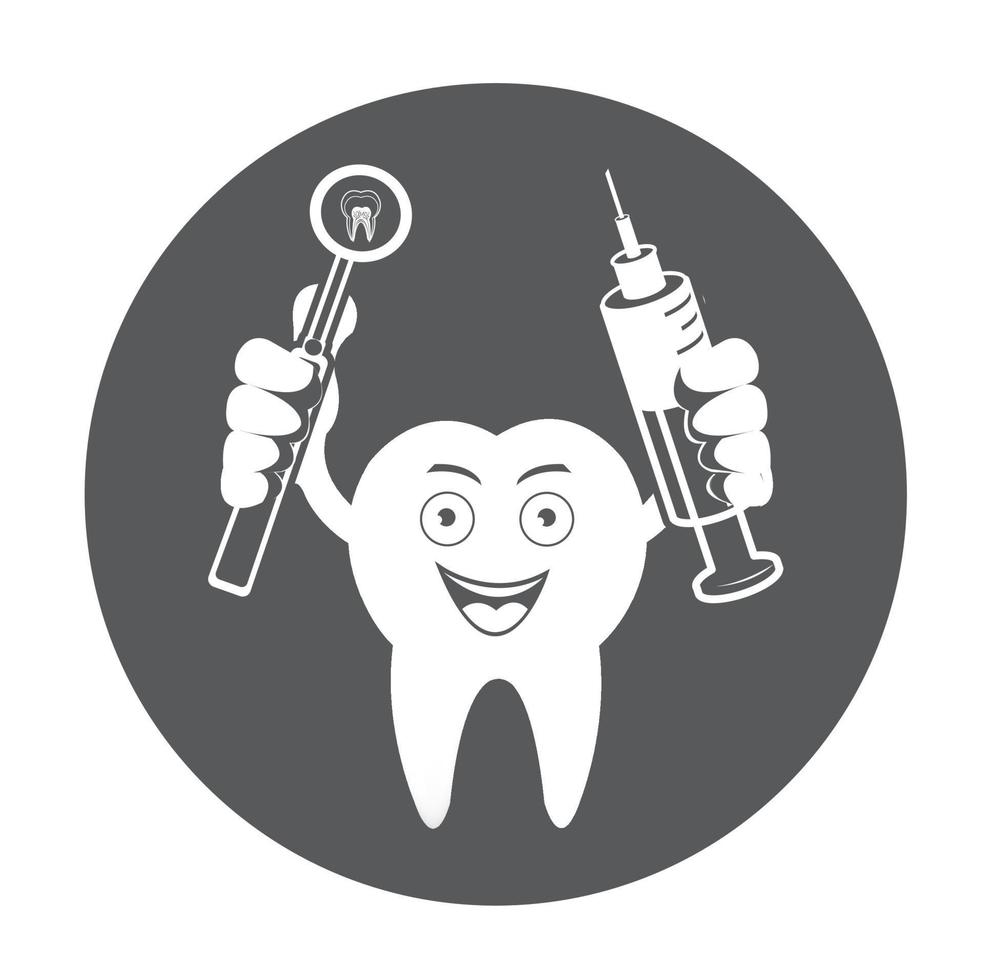 ícone de dente sorridente dos desenhos animados vetor