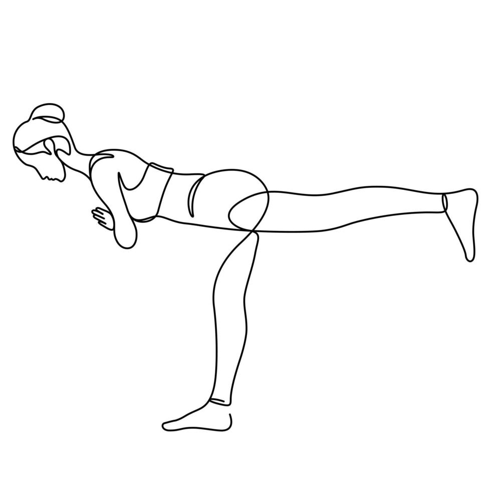 mulher em pose de ioga equilibrando vetor