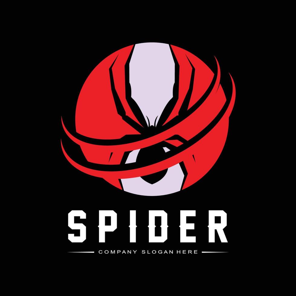 ícones vetoriais de logotipo de aranha e teia de aranha, animais fazendo ninhos, para halloween, fantasias vetor