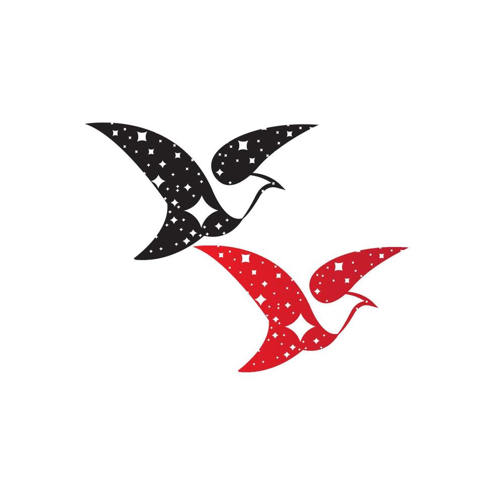 logotipo de vetor de ícone de pássaro animal simples
