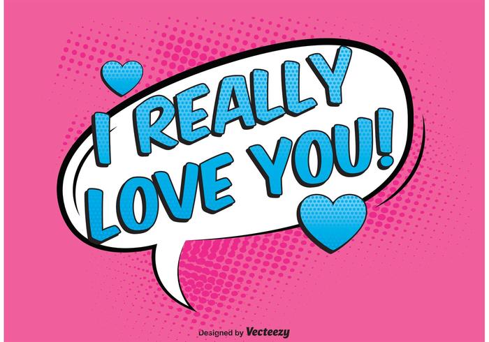 Comic Style Love Background Vector