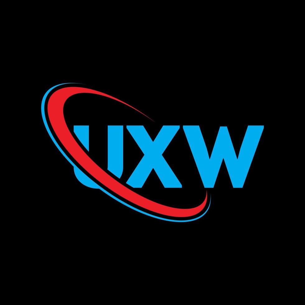 logotipo ux. carta ux. design de logotipo de letra uxw. iniciais uxw logotipo ligado com círculo e logotipo monograma maiúsculo. tipografia uxw para tecnologia, negócios e marca imobiliária. vetor