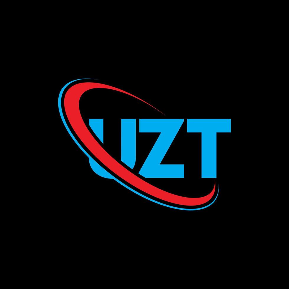 logotipo uzt. carta uzt. design de logotipo de letra uzt. iniciais uzt logotipo ligado com círculo e logotipo monograma maiúsculo. tipografia uzt para tecnologia, negócios e marca imobiliária. vetor