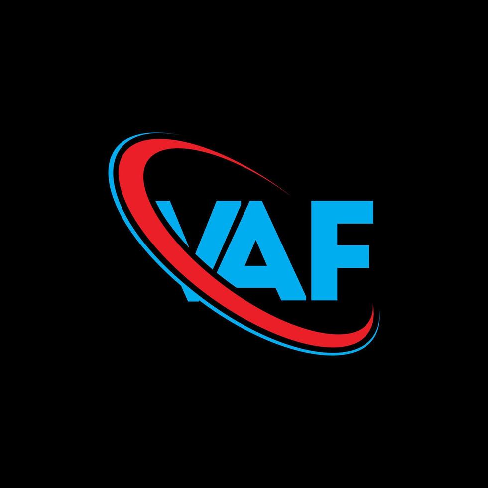 logotipo vaf. carta vaf. design de logotipo de carta vaf. iniciais vaf logotipo ligado com círculo e logotipo monograma maiúsculo. tipografia vaf para tecnologia, negócios e marca imobiliária. vetor