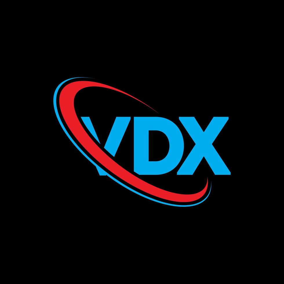logotipo vdx. letra vdx. design de logotipo de carta vdx. iniciais vdx logotipo ligado com círculo e logotipo monograma em maiúsculas. tipografia vdx para marca de tecnologia, negócios e imóveis. vetor