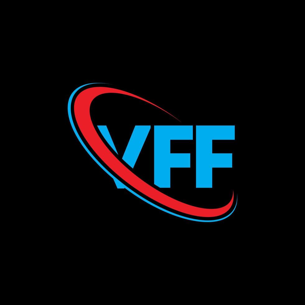 logotipo vf. carta vf. design de logotipo de carta vff. iniciais vff logotipo ligado com círculo e logotipo monograma maiúsculo. tipografia vff para marca de tecnologia, negócios e imóveis. vetor