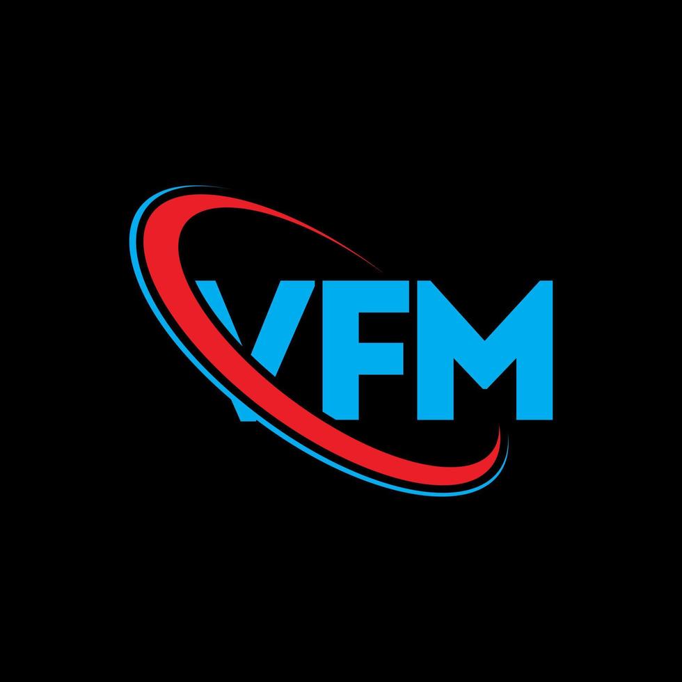 logotipo vfm. carta vfm. design de logotipo de carta vfm. iniciais vfm logotipo ligado com círculo e logotipo monograma em maiúsculas. tipografia vfm para tecnologia, negócios e marca imobiliária. vetor