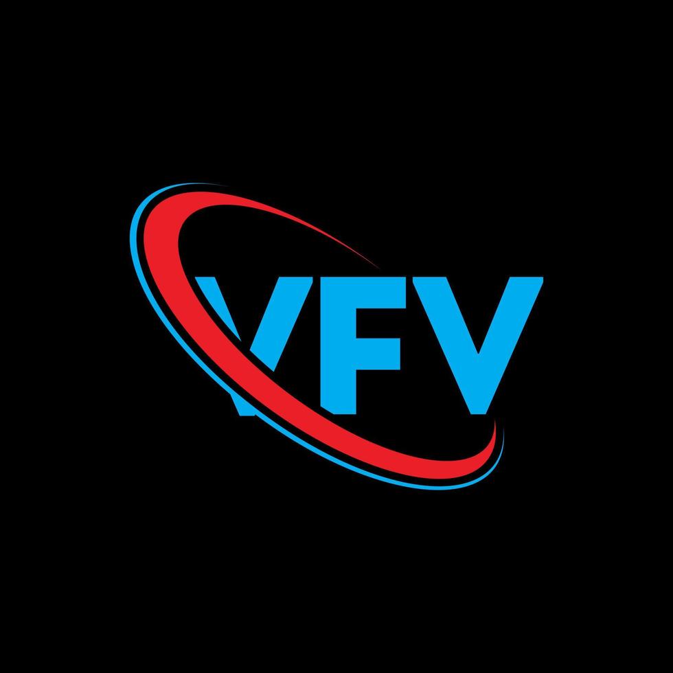 logotipo vfv. carta vf. design de logotipo de carta vfv. iniciais vfv logotipo ligado com círculo e logotipo monograma em maiúsculas. tipografia vfv para tecnologia, negócios e marca imobiliária. vetor