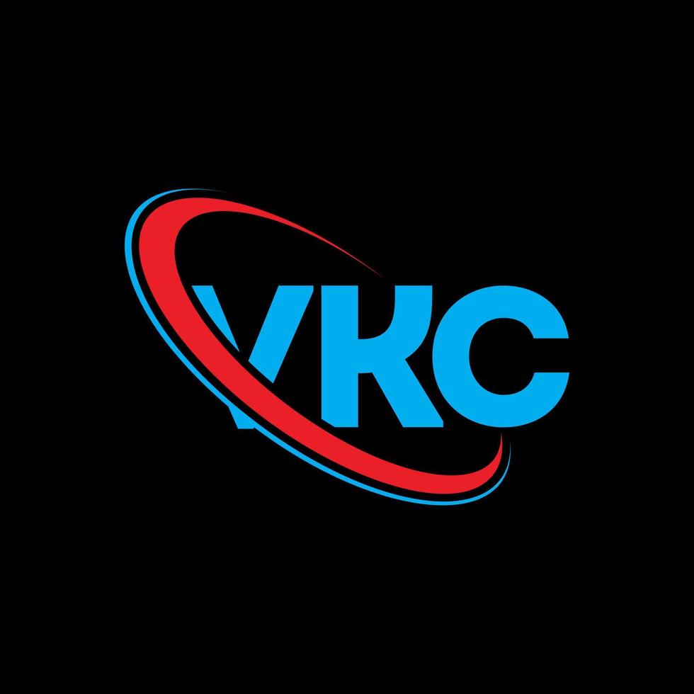 logotipo vk. carta vk. design de logotipo de carta vkc. iniciais vkc logotipo ligado com círculo e logotipo monograma em maiúsculas. tipografia vkc para tecnologia, negócios e marca imobiliária. vetor