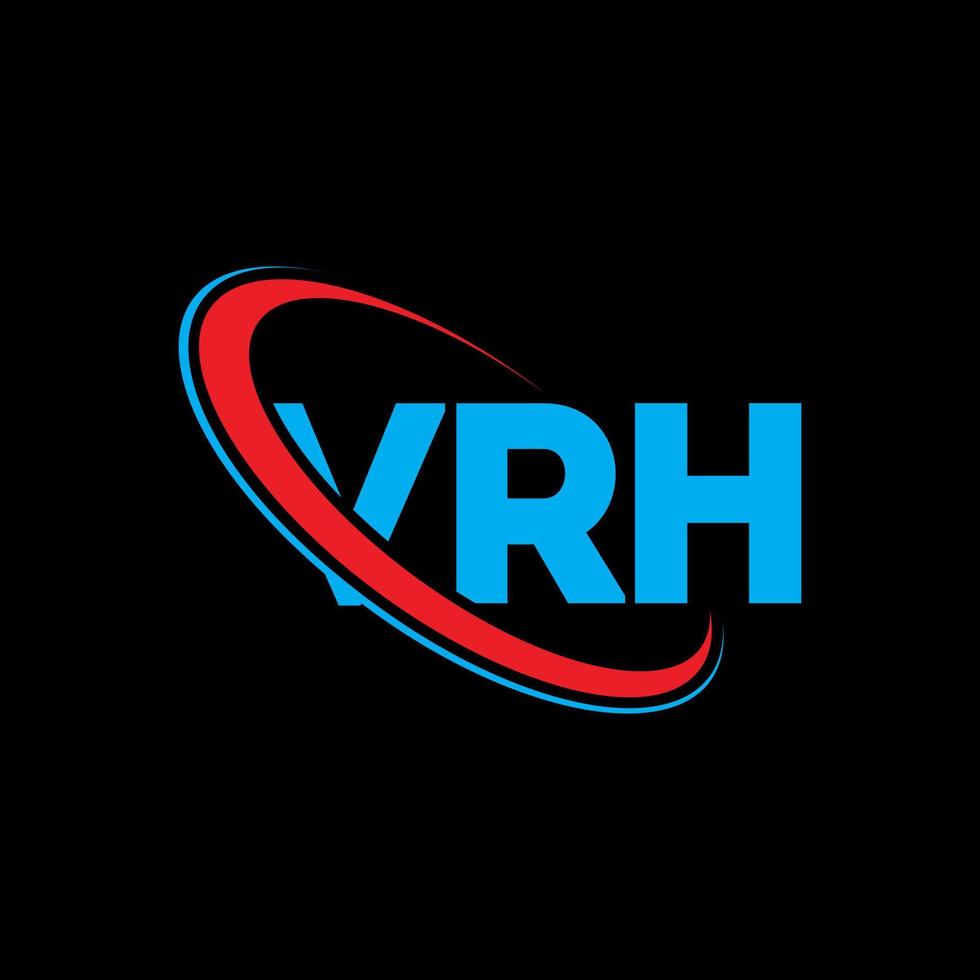 logotipo vr. carta vr. design de logotipo de letra vrh. iniciais vrh logotipo ligado com círculo e logotipo monograma maiúsculo. tipografia vrh para marca de tecnologia, negócios e imóveis. vetor