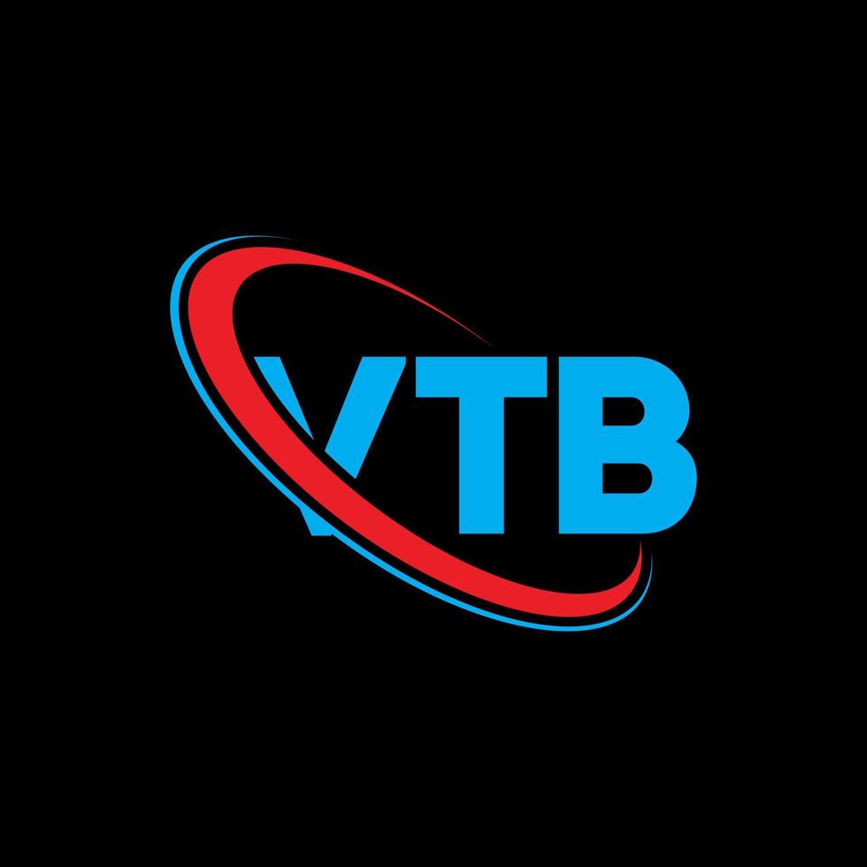 logotipo vtb. letra vtb. design de logotipo de carta vtb. iniciais vtb logotipo ligado com círculo e logotipo monograma em maiúsculas. tipografia vtb para marca de tecnologia, negócios e imóveis. vetor