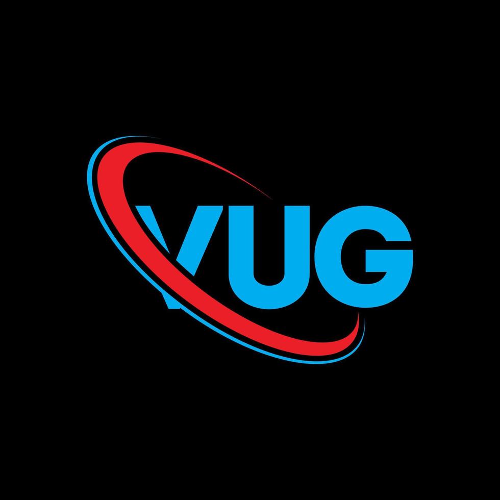 logotipo vug. carta vug. design de logotipo de carta vug. iniciais vug logotipo ligado com círculo e logotipo monograma em maiúsculas. tipografia vug para marca de tecnologia, negócios e imóveis. vetor