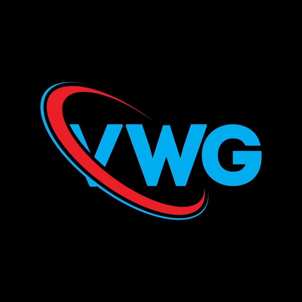 logotipo vwg. carta vwg. design de logotipo de carta vwg. iniciais vwg logotipo ligado com círculo e logotipo monograma maiúsculo. tipografia vwg para marca de tecnologia, negócios e imóveis. vetor