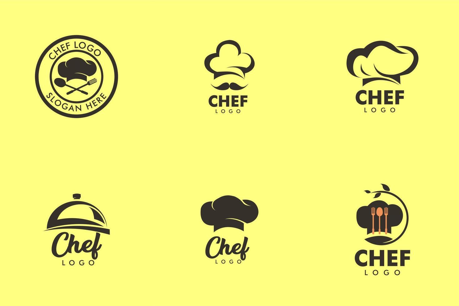 definir o modelo de logotipo de vetor de mestre chef. use este logotipo para um chef, restaurante, catering ou qualquer serviço relacionado a alimentos. ilustração em vetor logotipo. estilo limpo e moderno em fundo branco
