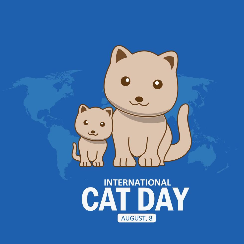 vetor de dia internacional do gato. bom para o dia internacional do gato. design simples e elegante