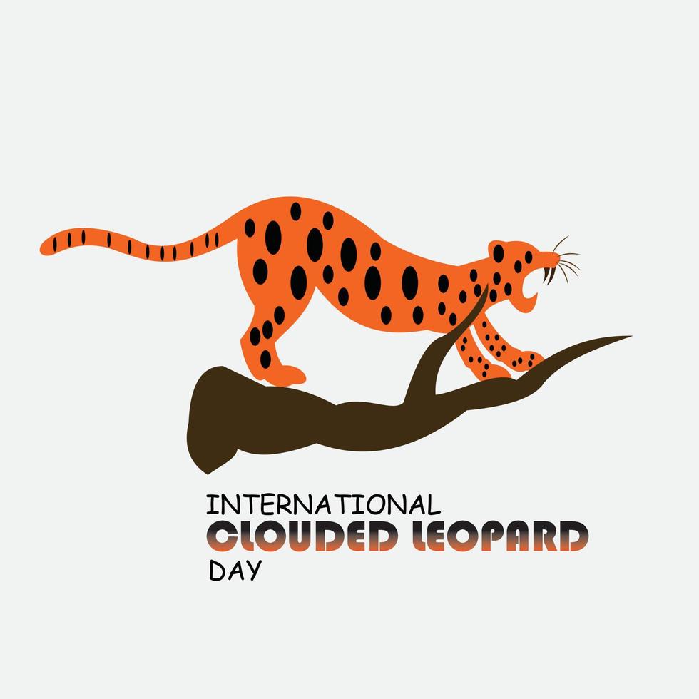 vetor de dia internacional do leopardo nublado. bom para o dia internacional do leopardo nublado. design simples e elegante