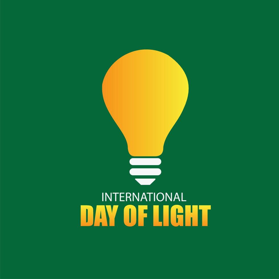 ilustração vetorial do dia internacional da luz. ícone de lâmpada. design simples e elegante vetor