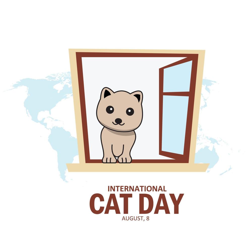 vetor de dia internacional do gato. bom para o dia internacional do gato. design simples e elegante